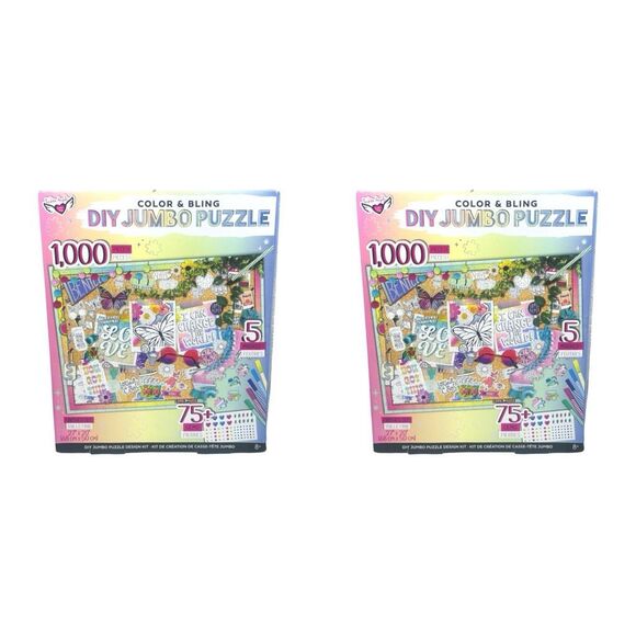 Fashion Angels Color & Bling DIY Jumbo Puzzle Design Kit - 1000 Pieces - 2 Kits - Picture 1 of 3